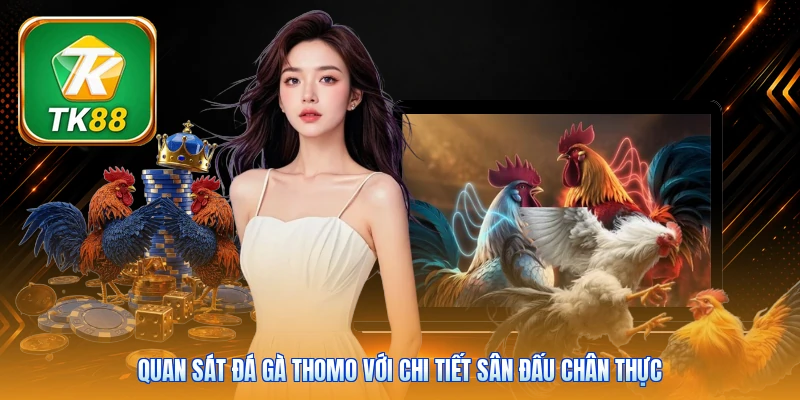 Quan sát đá gà Thomo với chi tiết sân đấu chân thực